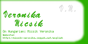 veronika micsik business card